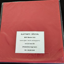 DER-MATERIALSPEZIALIST Master Anti SPEZIAL (extra glatt / leicht verlangsamt) rot 2,0 mm DS - nur 1 x vorhanden!