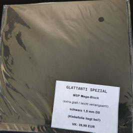 DER-MATERIALSPEZIALIST Mega-Block SPEZIAL (extra glatt / leicht verlangsamt) schwarz 1,5 mm DS - nur 1 x vorhanden!