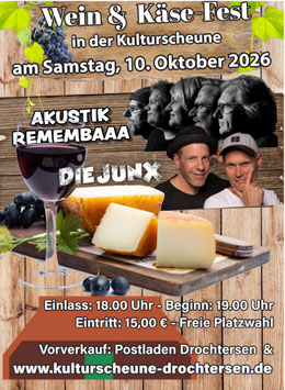Wein & Käsefest 2026 mit Akustik Remembaaa und Die JunX