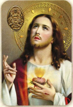 Cromo Card Religiosa Sacro Cuore Gesù 8 pezzi