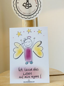 Wunderschöne kleine Seelenfreuden Wunder-Karten in DIN A7   "Ich lasse das Leben auf mich regnen!"