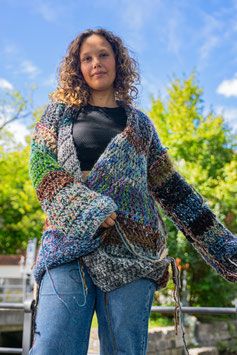 Mixed Fiber Crochet Cardigan