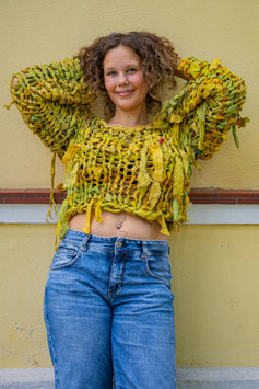 Cropped Sari Sweater Gelb
