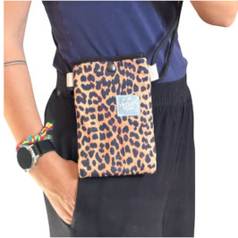HANDYTASCHE / KLEINE UMHÄNGETASCHE / LEO SCHWARZE KORDEL