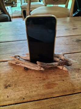 Support en bois flotté pour smarphone
