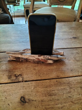 Support smarphone en bois flotté