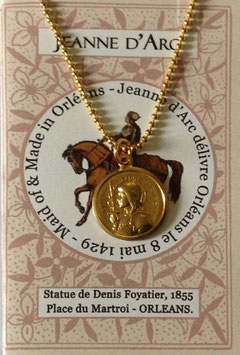 Chaine boule+médaille Jeanne d'Arc vintage