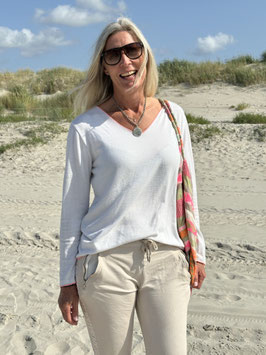 FEINSTRICK-PULLI in WHITE
