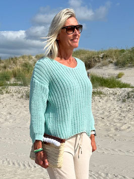 Grobstrick-Pulli in MINT. ONESIZE