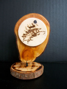 "Herbstwind" Keramik auf Holz 10x6cm