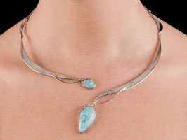 Halsschmuck Collier Silber 935 mit Larimar 1006S
