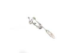Ohrring Silber mit abnehmbarem Anhänger, Silberperle und Biwa-Perle, 613S