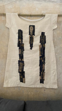 Oups vendue / Robe de nuit XIXè siècle tons noirs/dorés - robe décorative