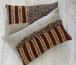 2 coussins rectangulaires - tricot laine