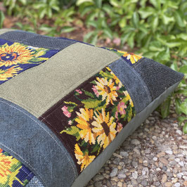 Coussin de sol artisanal tournesol