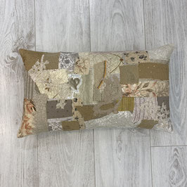 Coussin wabi-sabi rectangle tons blanc/écru/beige