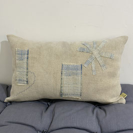 Coussin 6 en toile ancienne style kilim - Double face