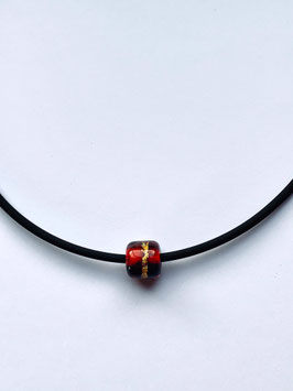 Glasperle Rot/Schwarz