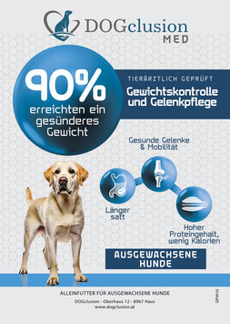 Trockenfutter: DOGclusion MED - Gewichtskontrolle und Gelenkpflege (10 kg)