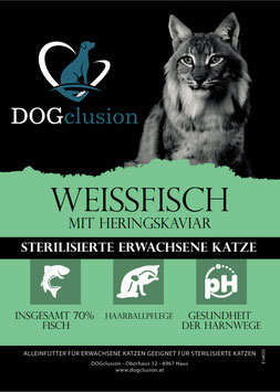 Trockenfutter: DOGclusion KATZE - Weißfisch mit Heringskaviar (1,5 kg)