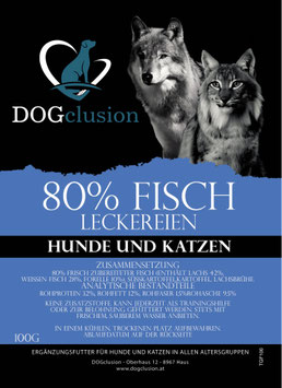 SNACKS: Fisch oder Geflügel (250 g)