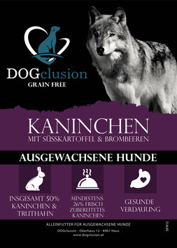 Trockenfutter: DOGclusion GRAIN FREE - Kaninchen (12 kg)