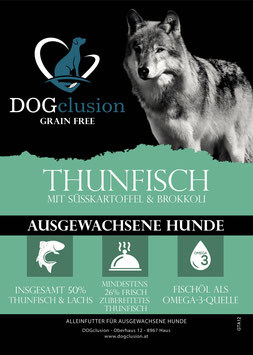 Trockenfutter: DOGclusion GRAIN FREE - Thunfisch(12 kg)