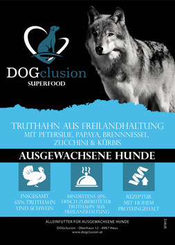 Trockenfutter: DOGclusion SUPERFOOD - Truthahn (12 kg)