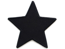 Stern Canvas schwarz Aufnäher, 10 cm