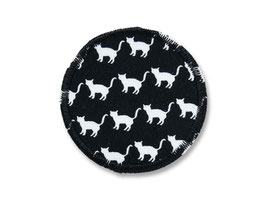 Katzen Bügelflicken schwarz, 6 cm