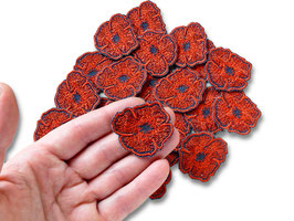Mohnblume Patch, 3,5 x 4 cm