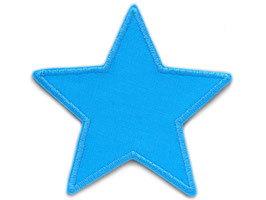 Stern Canvas hellblau Aufnäher, 10 cm