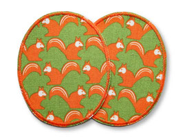 2 Knieflicken Eichhörnchen orange, 8 x 10 cm