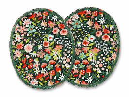 2 Knieflicken Blumenwiese grün, 8 x 10 cm