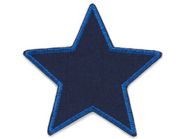 Stern Canvas nachtblau Aufnäher, 10 cm