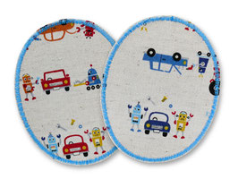 2 Knieflicken Roboter natur, 8 x 10 cm