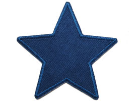 Stern Cord dunkelblau Aufnäher, 10 cm