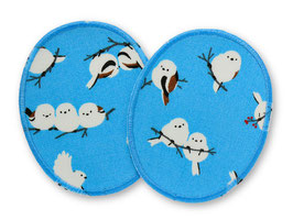 2 Knieflicken Wintervögel, 8 x 10 cm