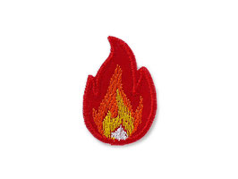 Feuer Patch - Flamme rot, 4,5 x 3 cm