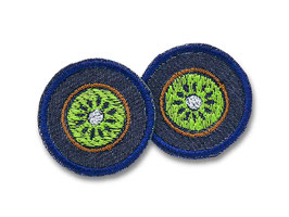 2 Kiwi Mini Patches, 4 cm