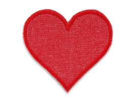 Herz Jeansflicken rot, 8,5 x 8 cm
