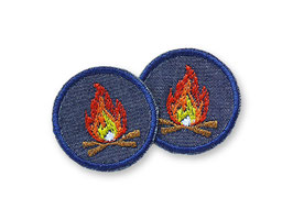 2 Mini Lagerfeuer Patches, 4 cm