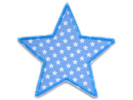 Stern Sternchen hellblau Aufnäher, 10 cm