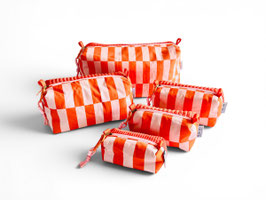 Speckbeutel orange/rosa