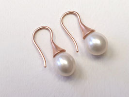 Perlen-Ohrhänger aus 925er Silber rosevergoldet