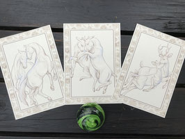 Postkarten-Set Tierpaare