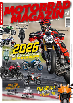 MOTORRADMAGAZIN 8/25 mit den wichtigsten Motorrad-Neuheiten für 2026!
