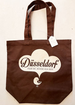 Baumwoll-Tasche, Walnuss mit Siebdruck in beige