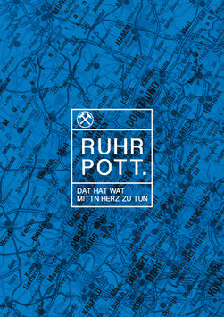 Ruhrpott / blaue Landkarte | Poster