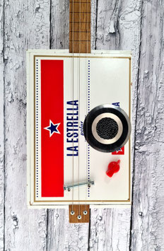Cigar box guitar- Fretless -3 cordes -  LA ESTRELLA